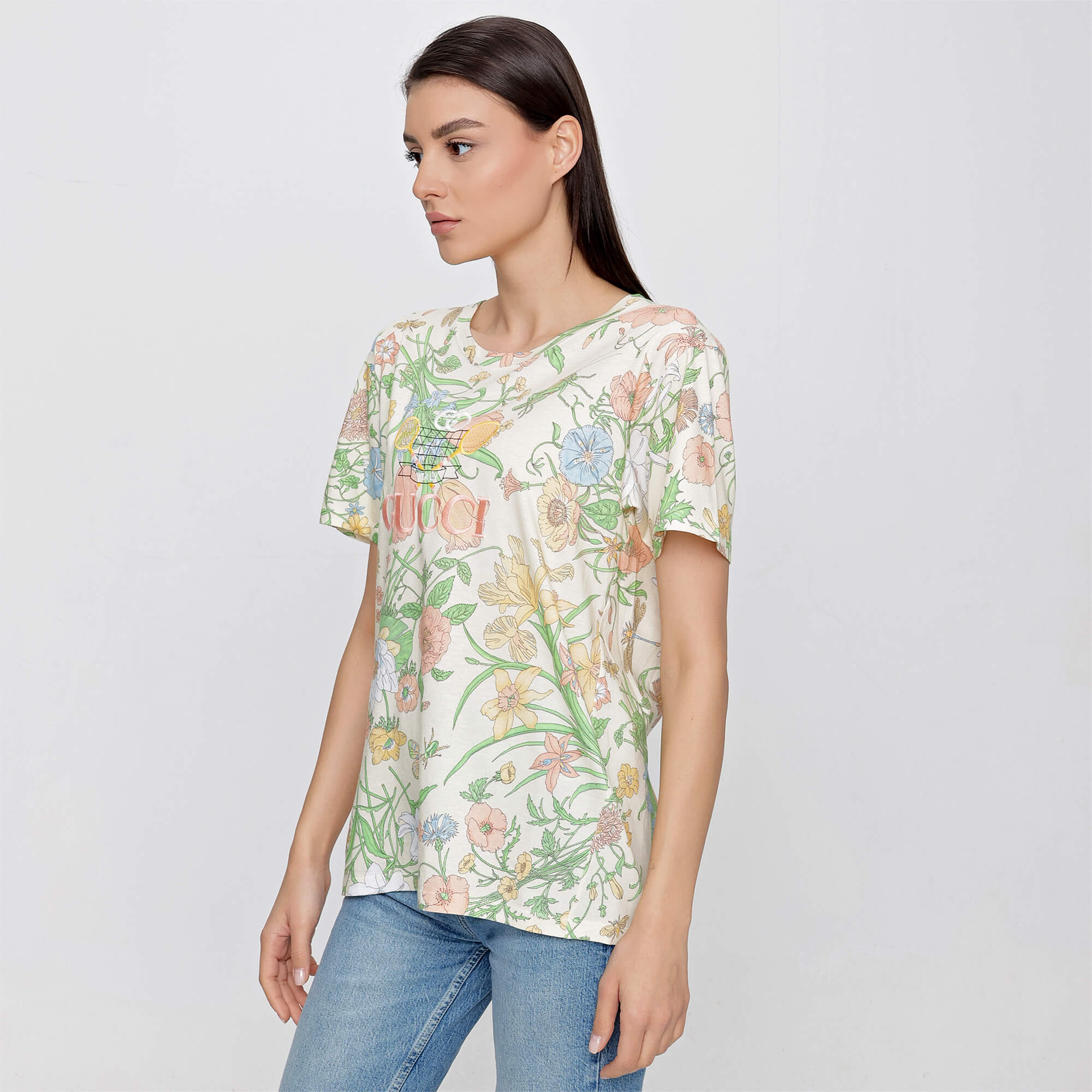 Gucci - White Tennis Embroidered Floral Printed Tshirt